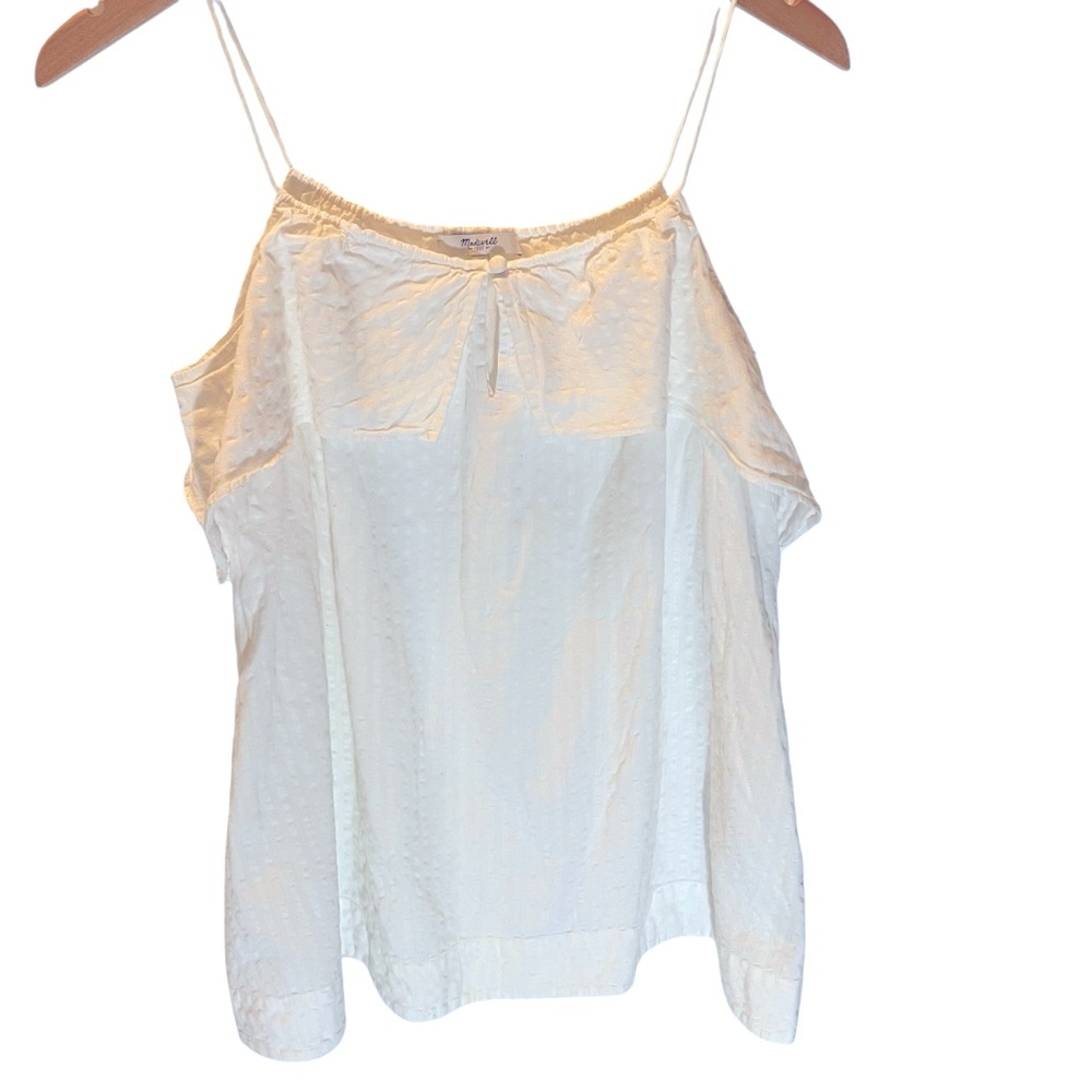 Madewell 1937 White Ruffle Sleeveless Tank Top Camisole